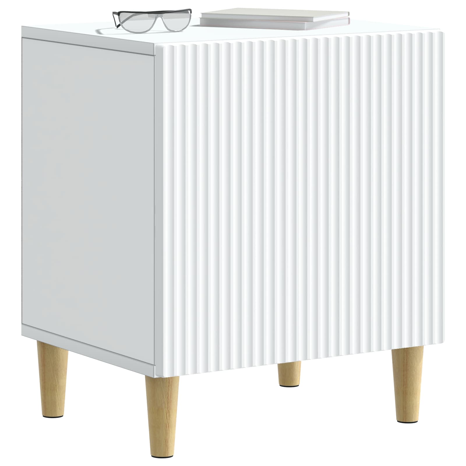 Bedside Cabinet White 43 x 34.5 x 50 cm Engineered Wood
