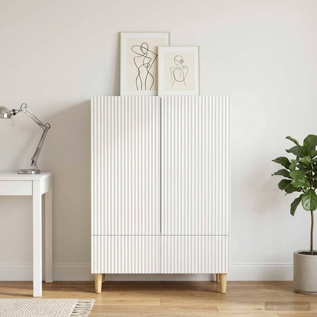 Sideboard with Drawer White 66 x 34.5 x 95 cm Engineered Wood