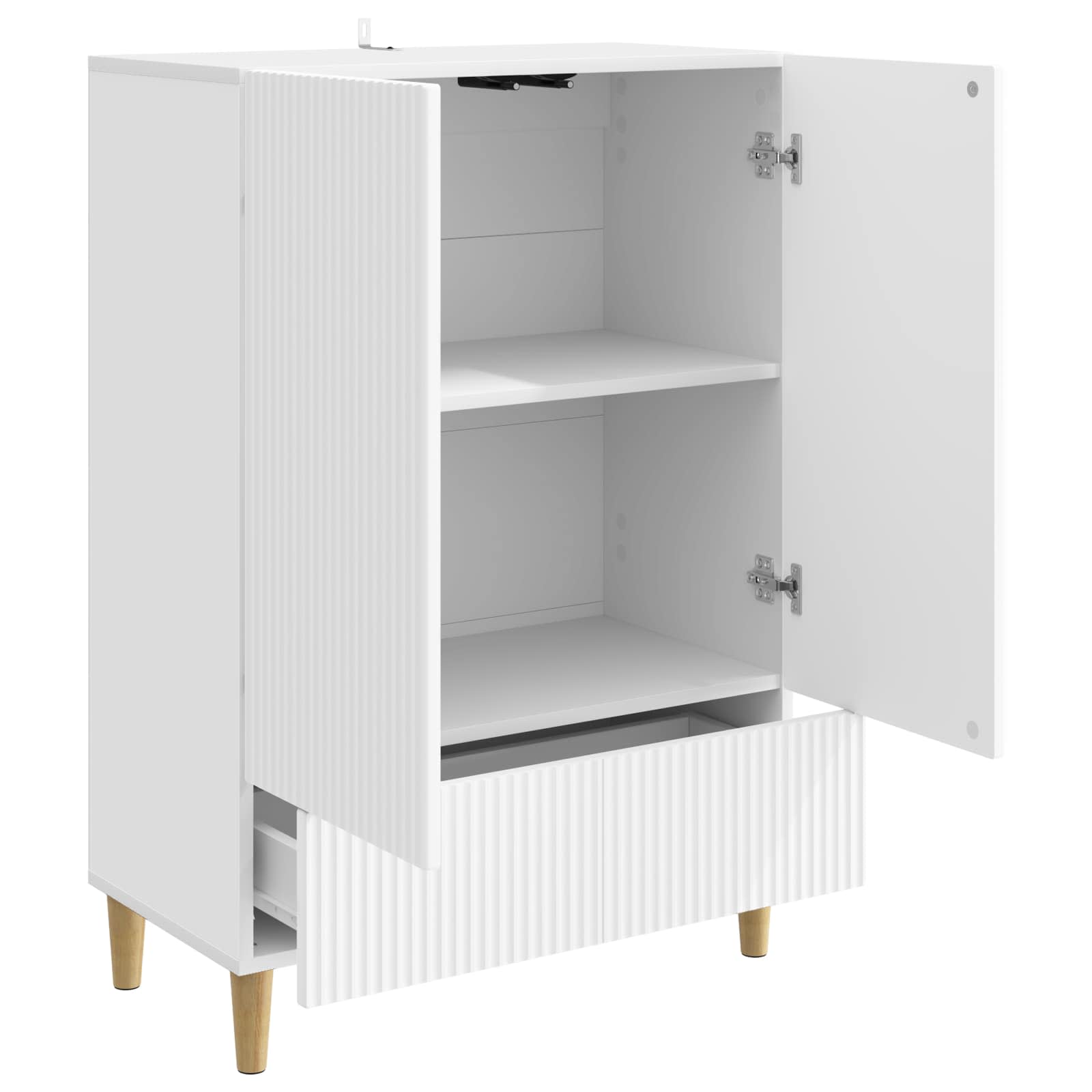 Sideboard with Drawer White 66 x 34.5 x 95 cm Engineered Wood