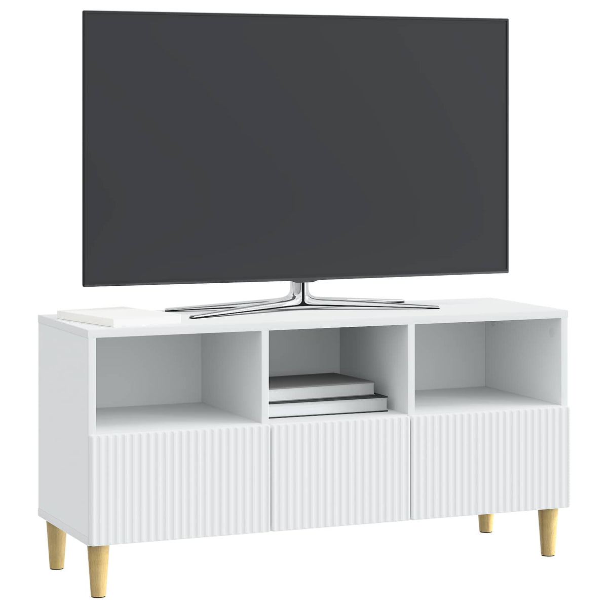 TV Cabinet with Drawer White 102 x 34.5 x 50 cm Engineered Wood