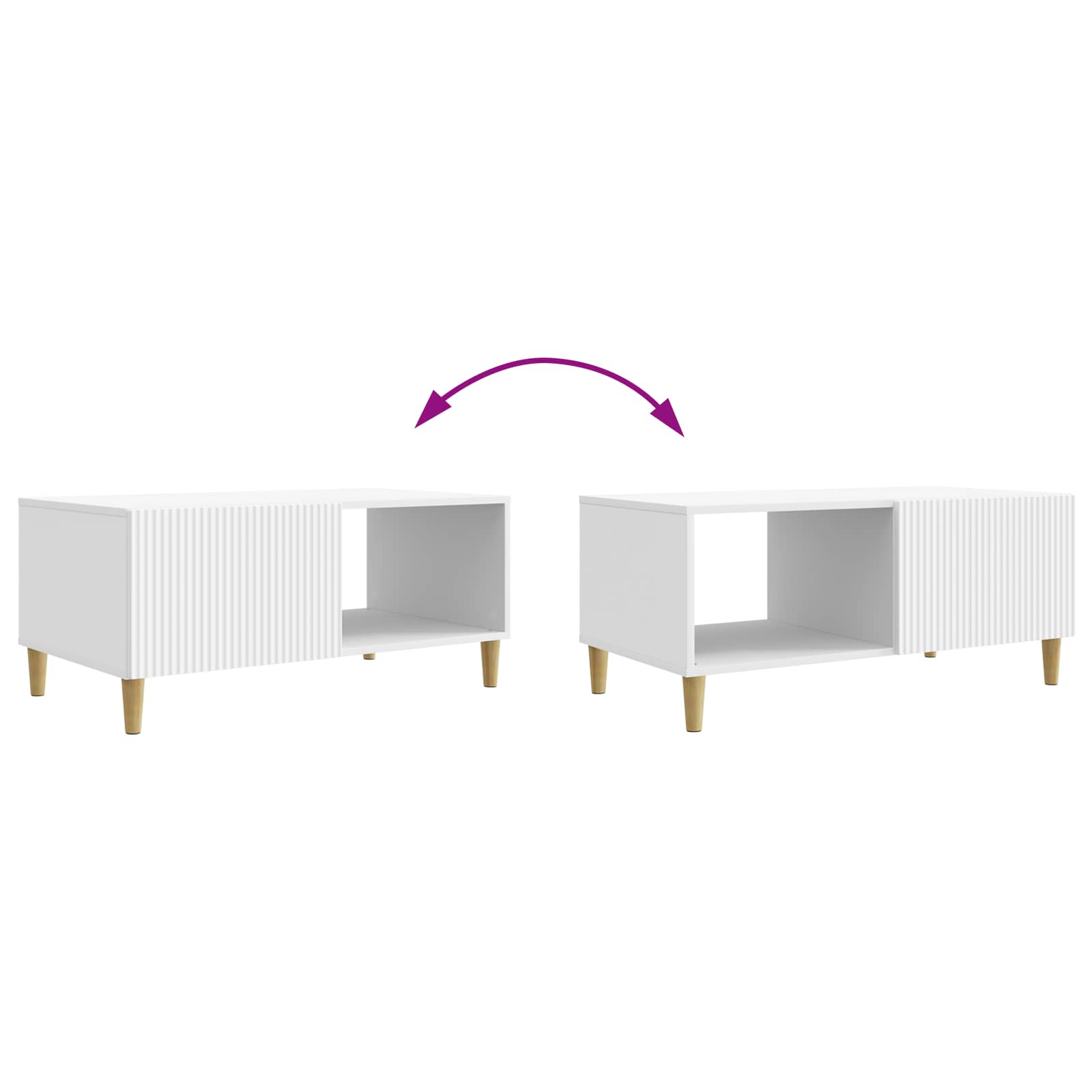 Coffee Table White 90 x 50 x 40 cm Engineered Wood