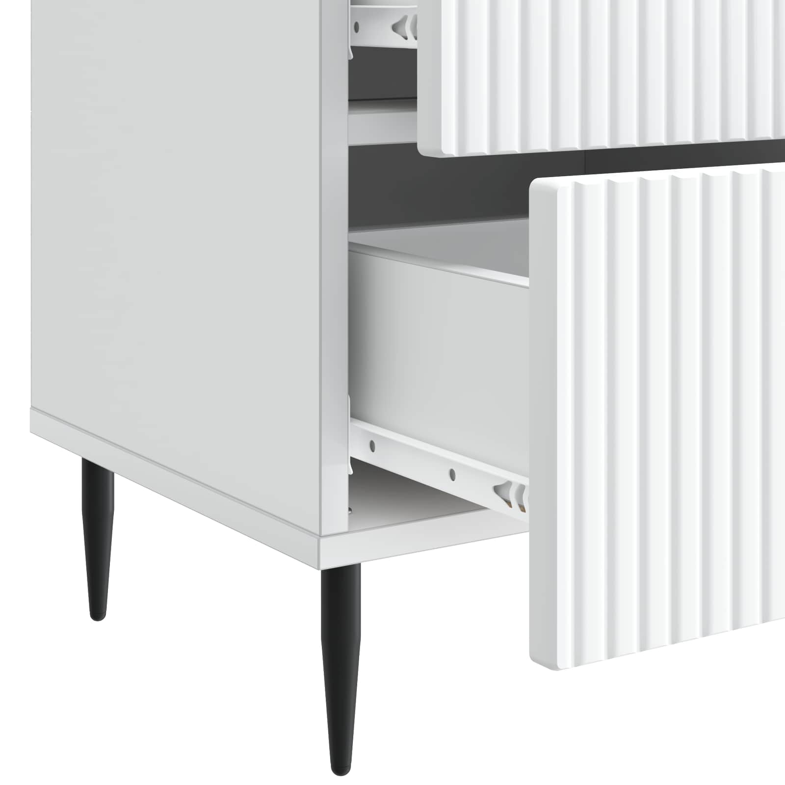 Bedside Cabinet White 43 x 34.5 x 47.5 cm Engineered Wood