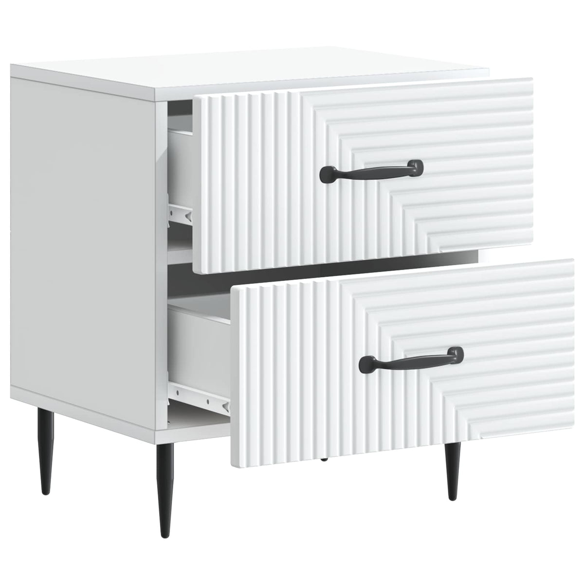Bedside Cabinet White 43 x 34.5 x 47.5 cm Engineered Wood