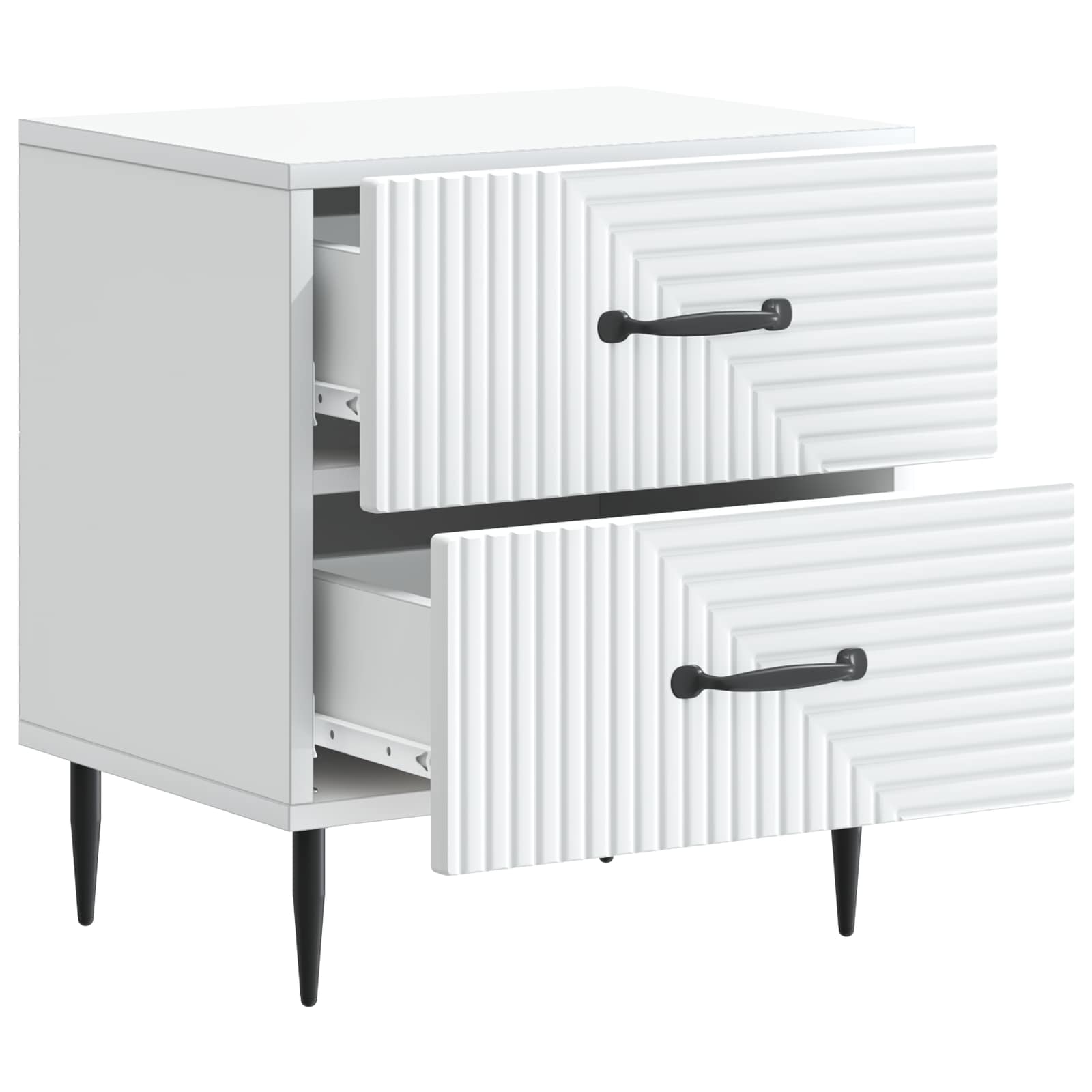 Bedside Cabinet White 43 x 34.5 x 47.5 cm Engineered Wood