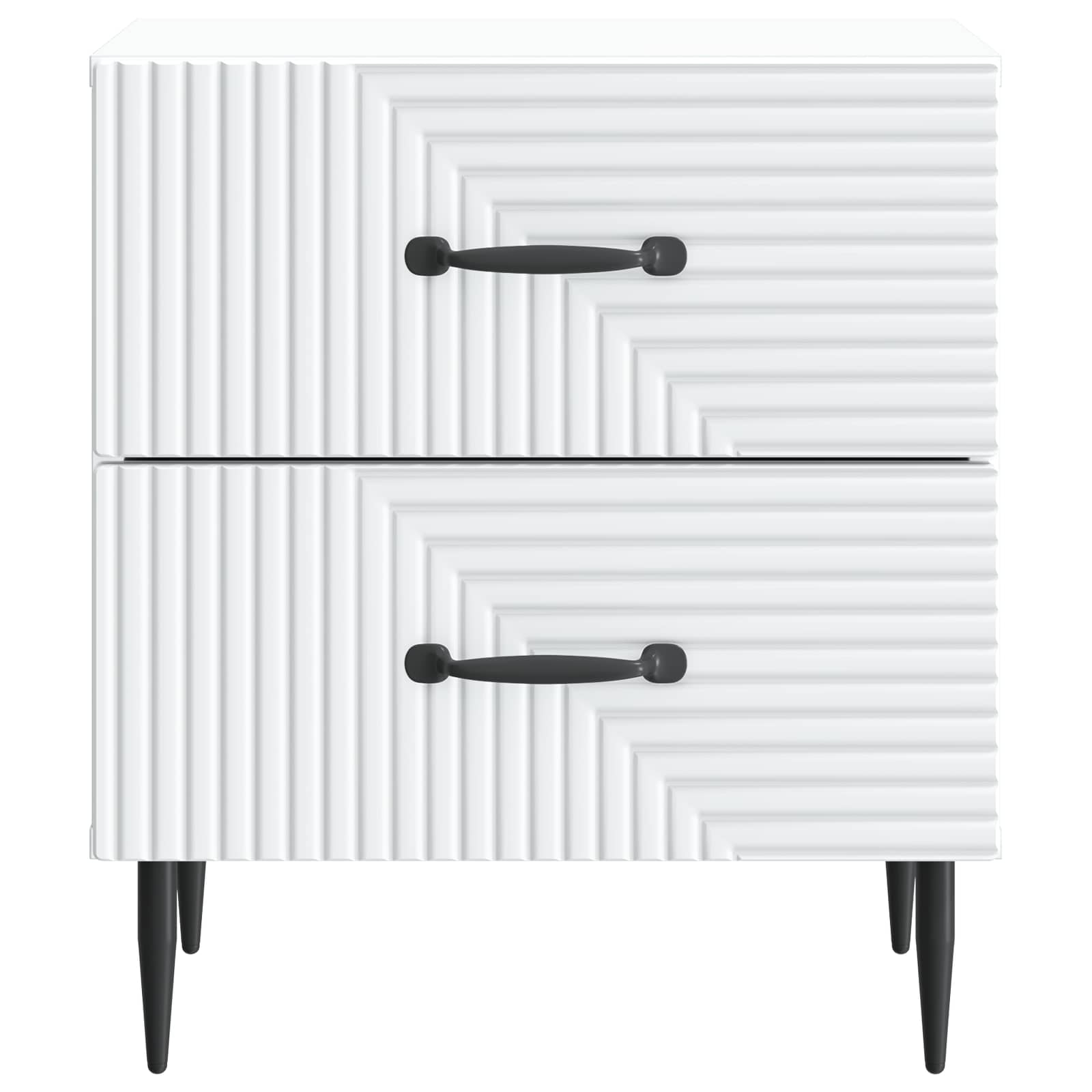 Bedside Cabinet White 43 x 34.5 x 47.5 cm Engineered Wood