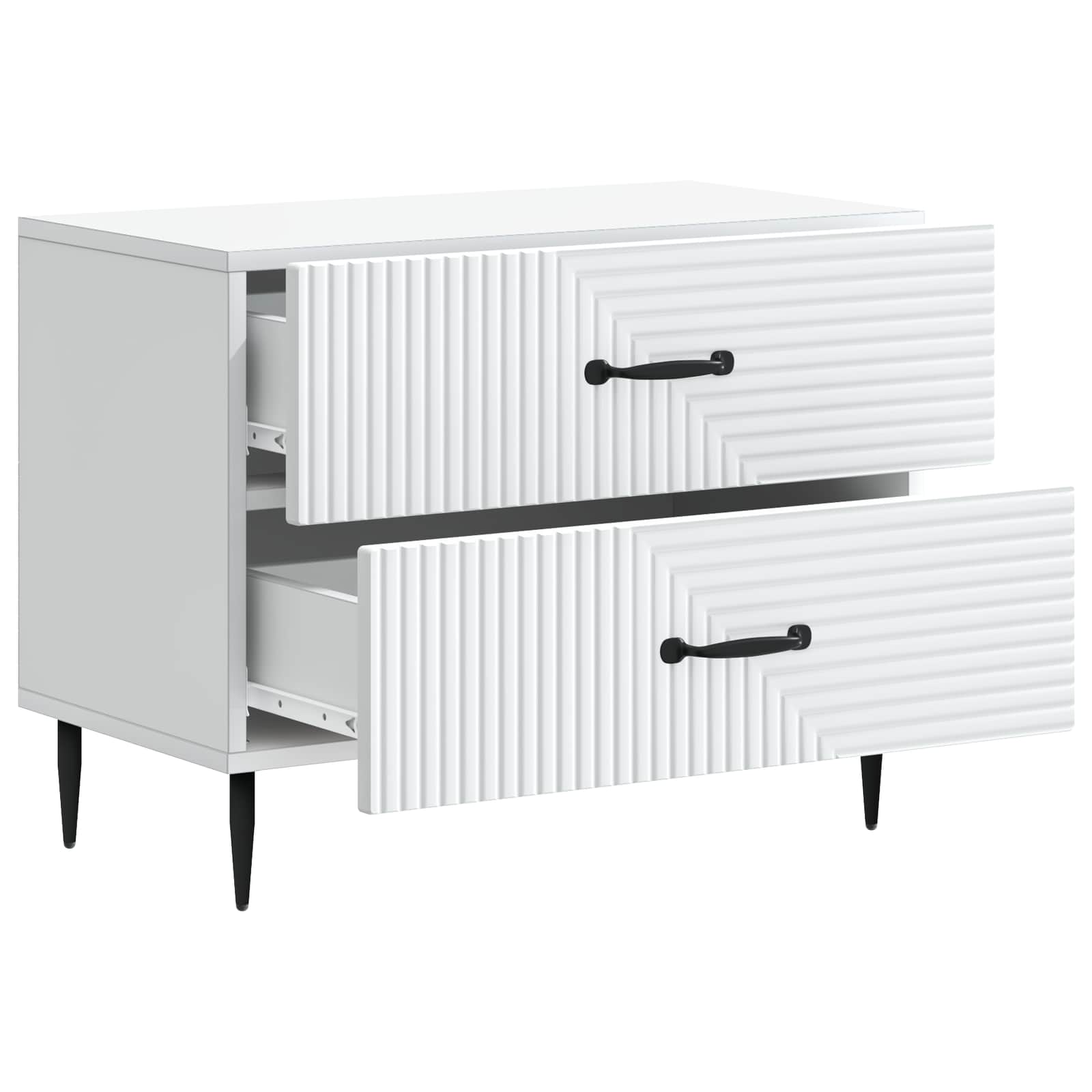 Bedside Cabinet White 62 x 34.5 x 47.5 cm Engineered Wood