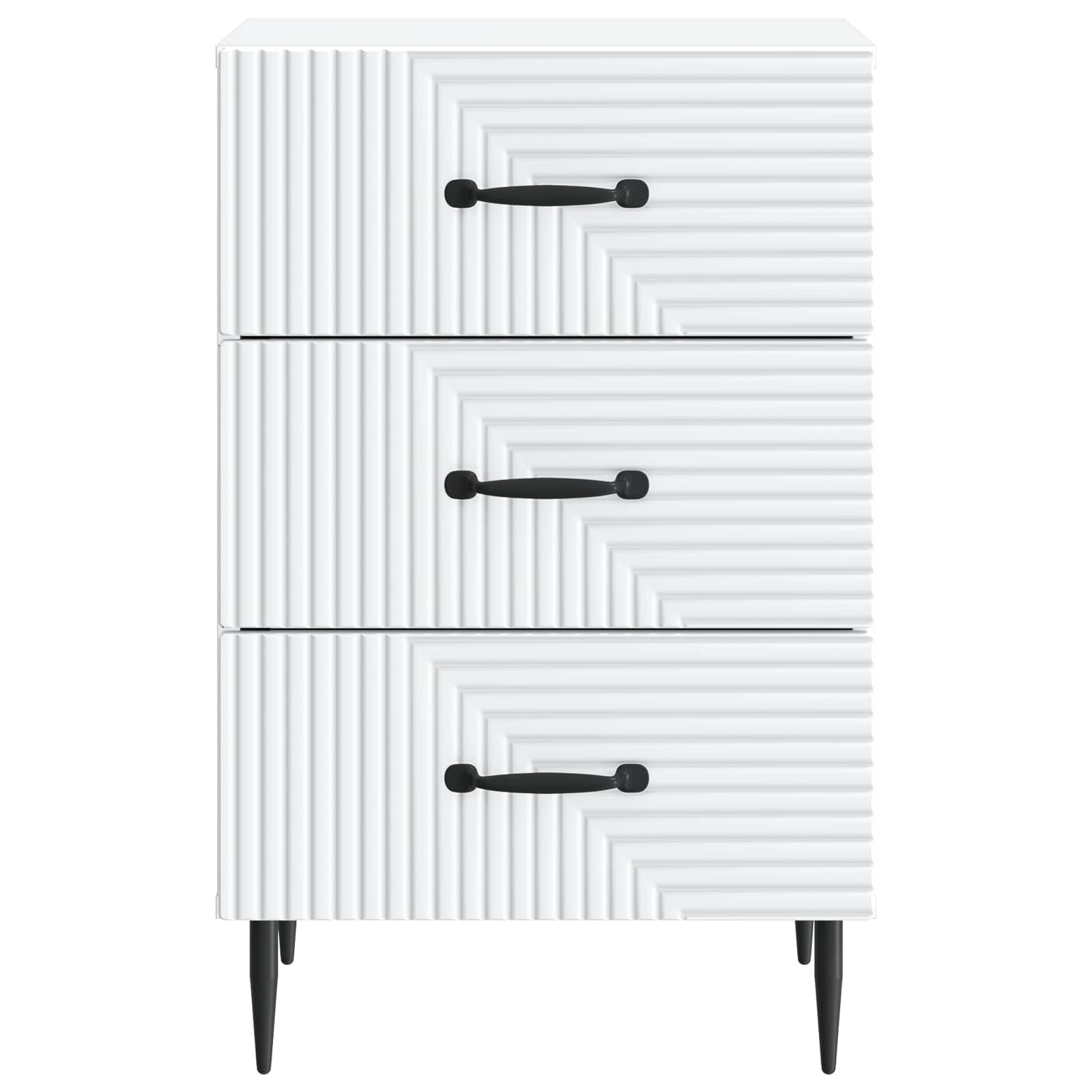 Bedside Cabinet White 43 x 41 x 66.5 cm Engineered Wood