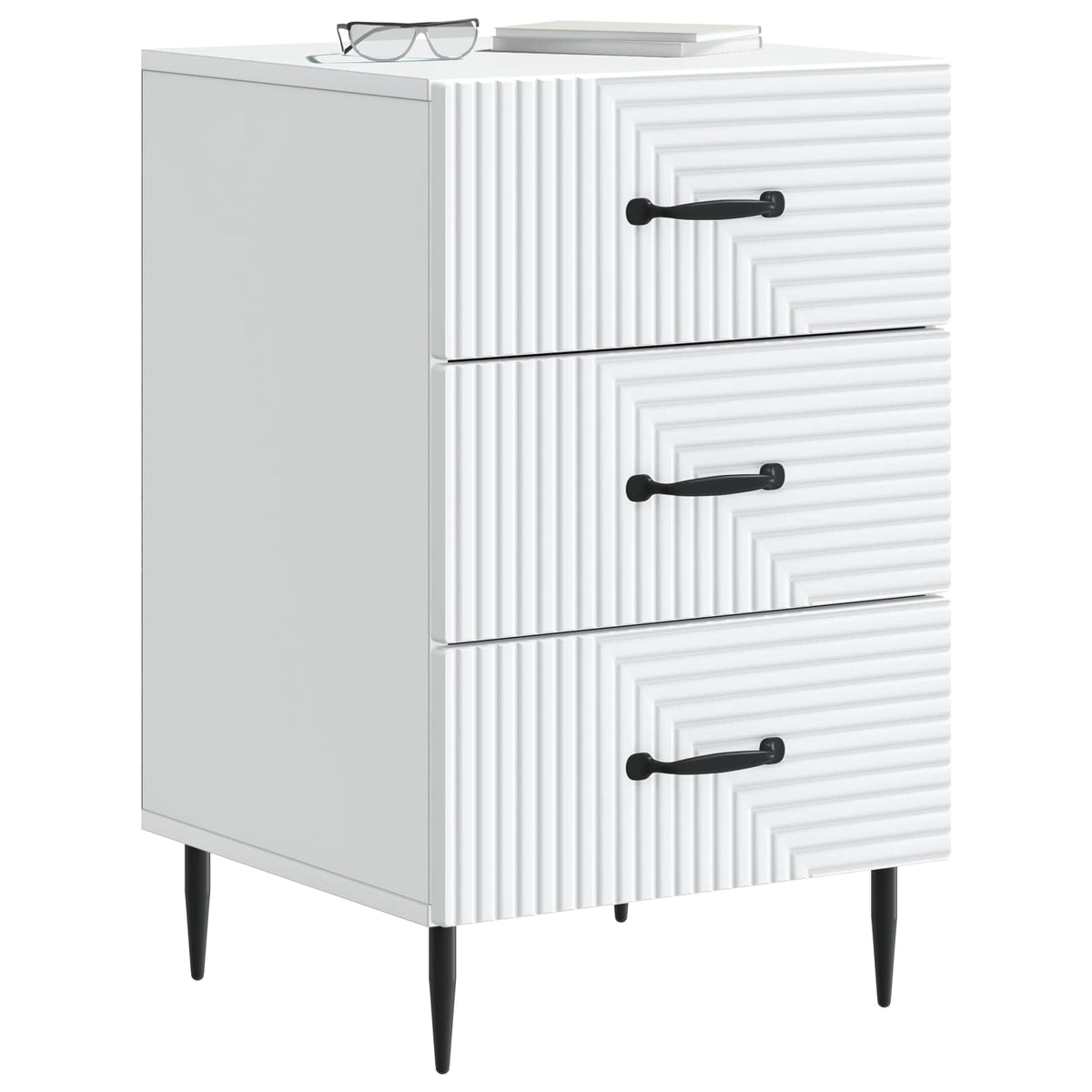 Bedside Cabinet White 43 x 41 x 66.5 cm Engineered Wood