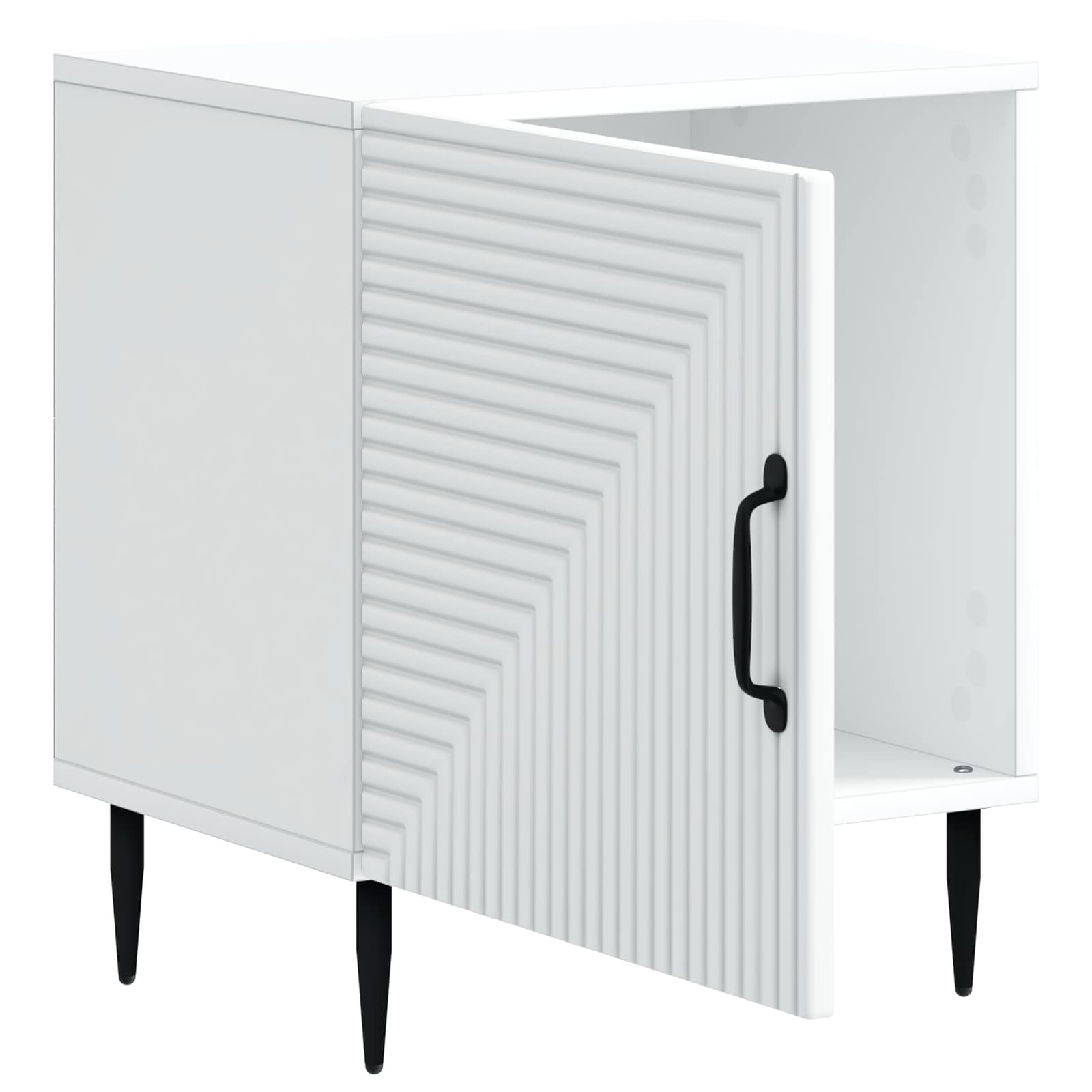 Bedside Cabinet White 43 x 34.5 x 50 cm Engineered Wood