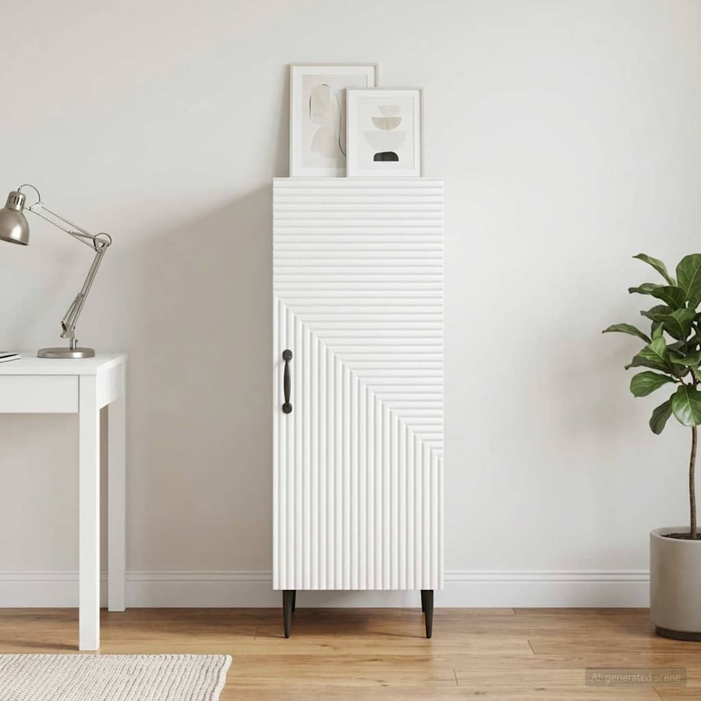 Sideboard White 33 x 34.5 x 89.5 cm Engineered Wood