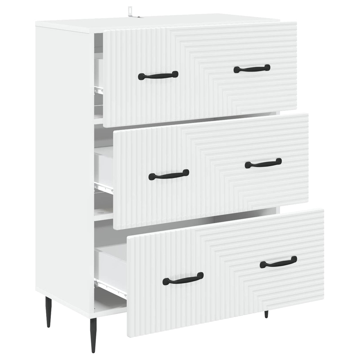 Drawer Cabinet White 66 x 34.5 x 89.5 cm Engineered Wood