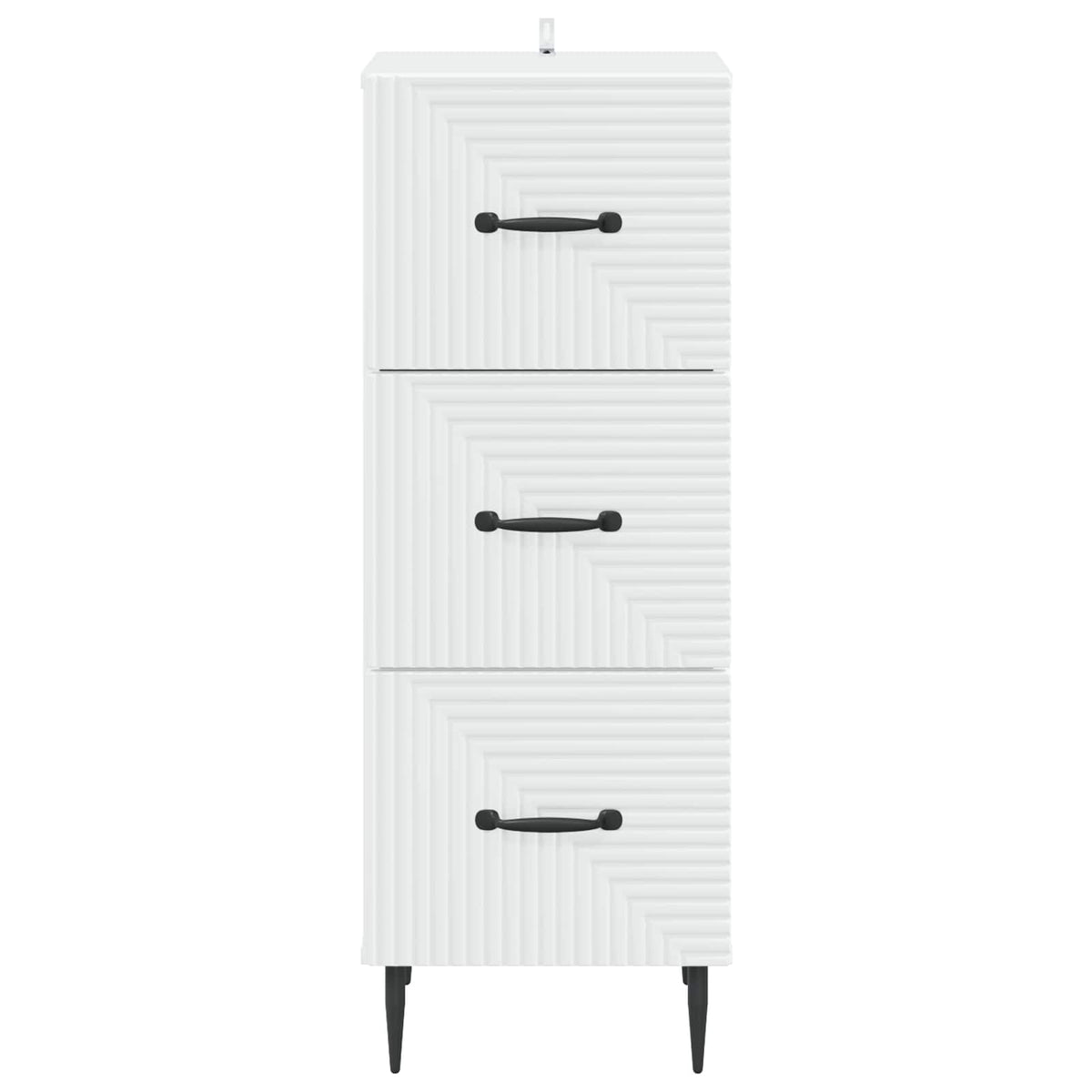 Drawer Cabinet White 33 x 34.5 x 89.5 cm Engineered Wood
