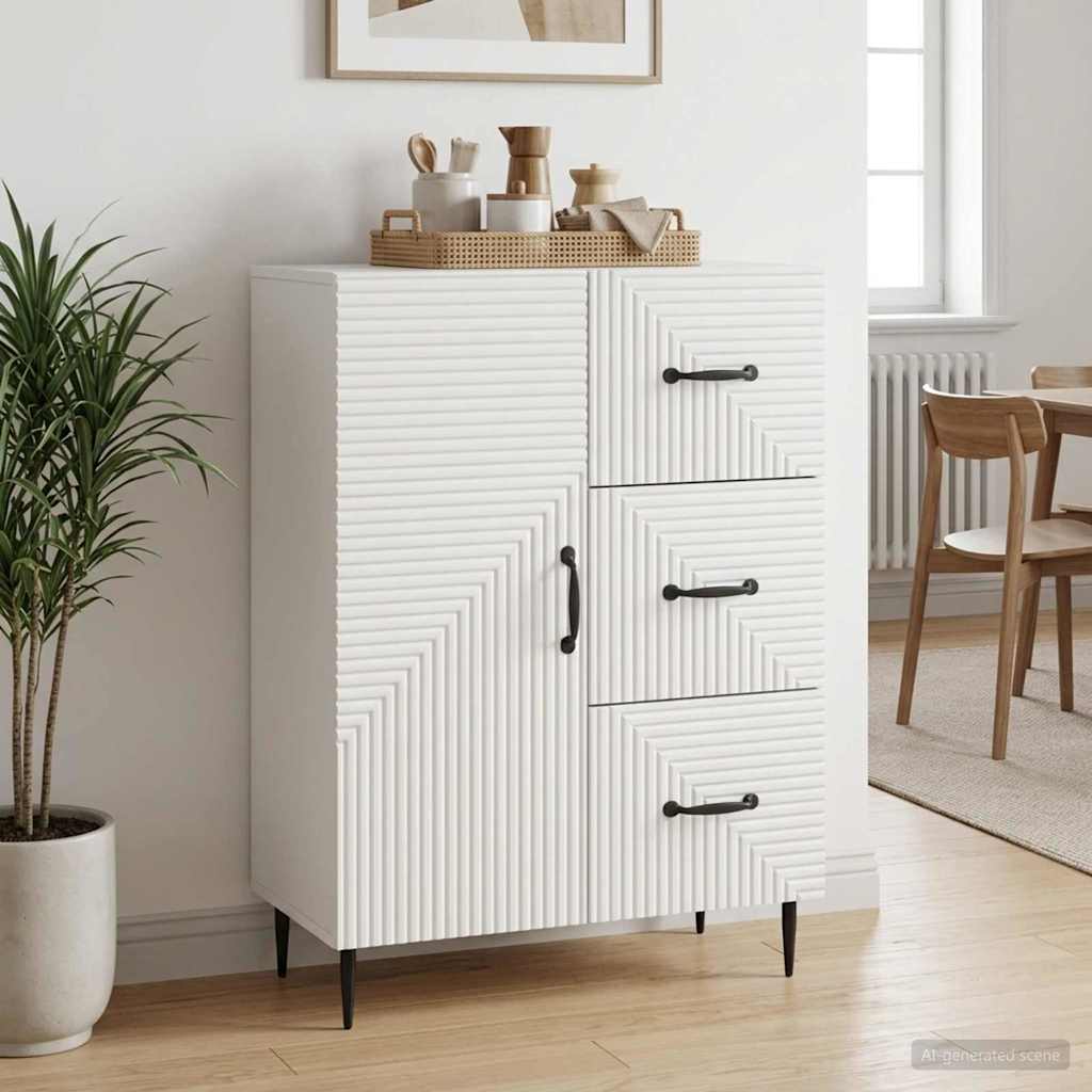 Sideboard White 66 x 34.5 x 89.5 cm Engineered Wood
