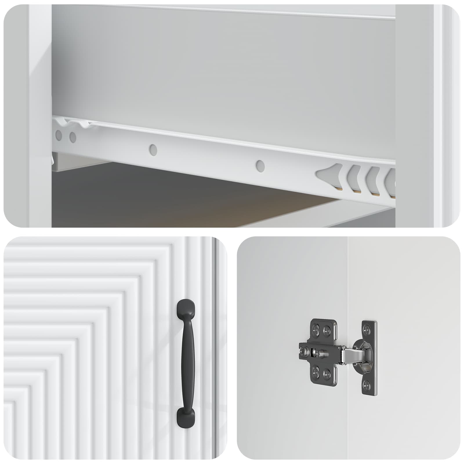Sideboard with Drawer White 66 x 34.5 x 89.5 cm Engineered Wood
