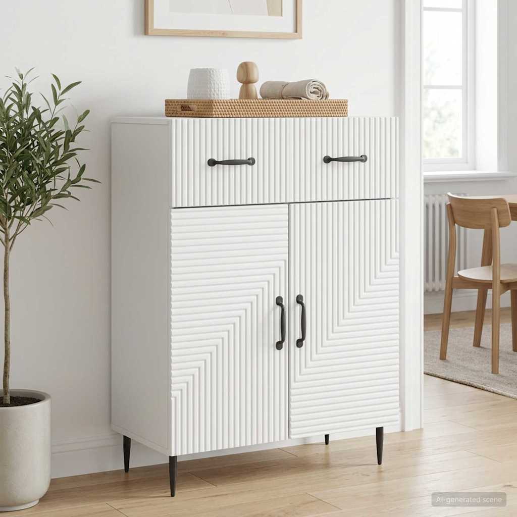 Sideboard with Drawer White 66 x 34.5 x 89.5 cm Engineered Wood