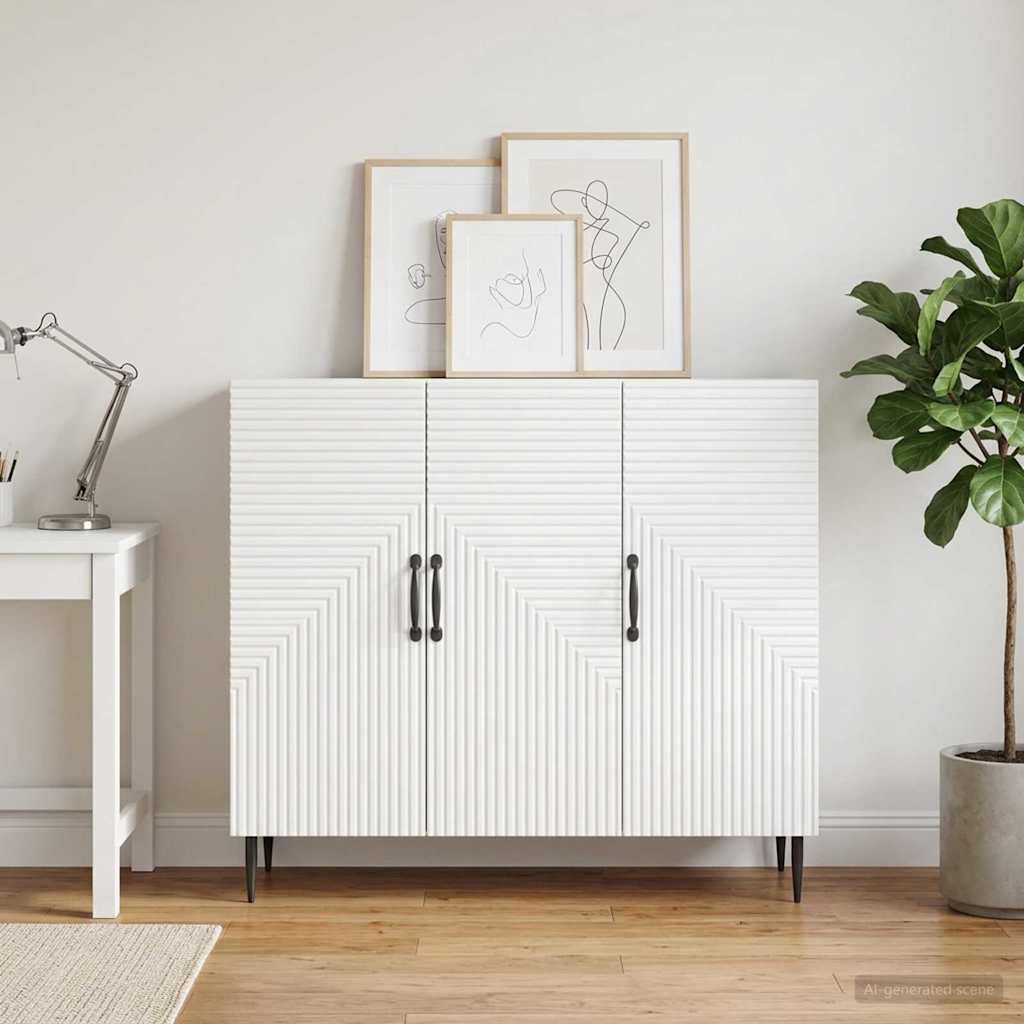 Sideboard White 89 x 34.5 x 80 cm Engineered Wood
