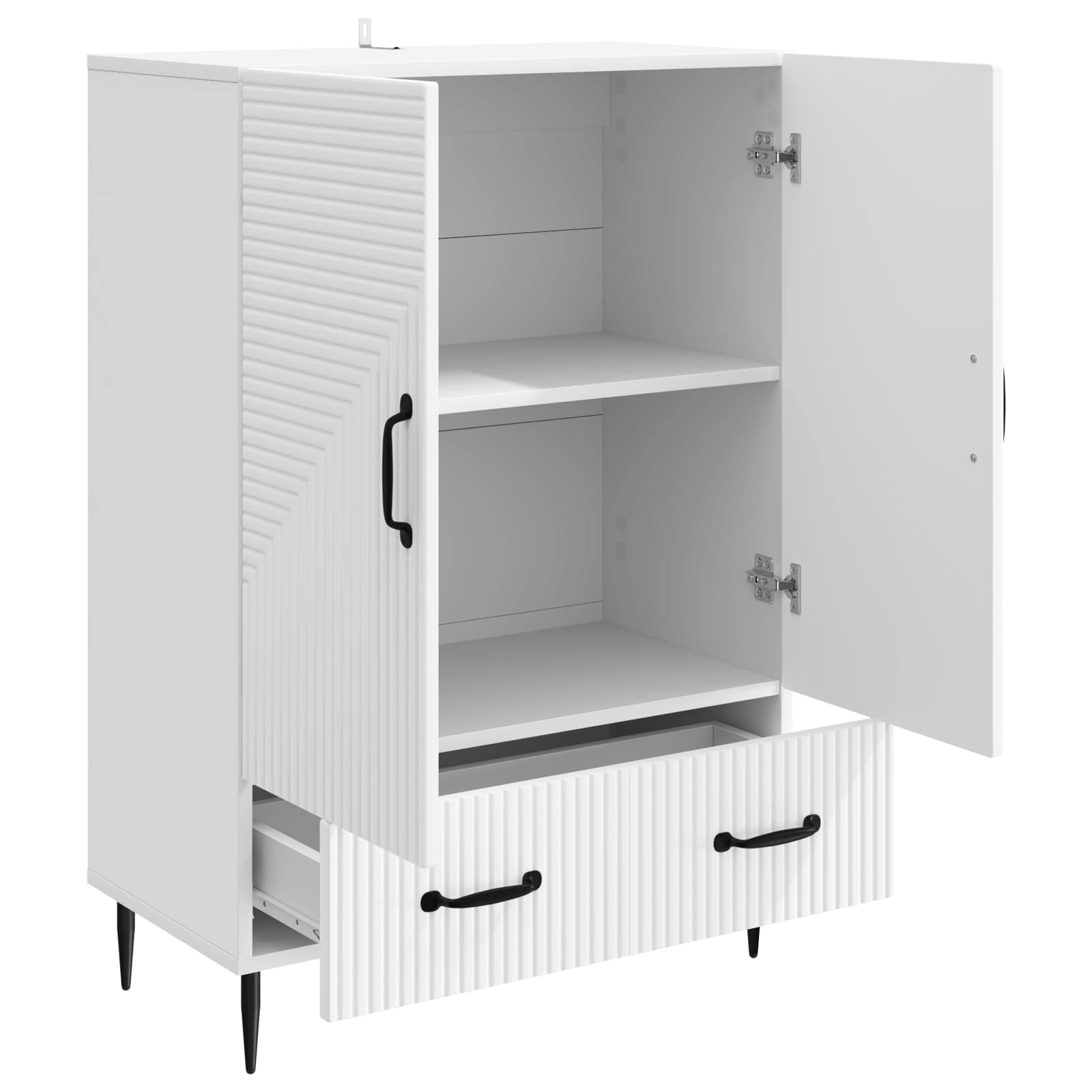Sideboard with Drawer White 66 x 34.5 x 95 cm Engineered Wood