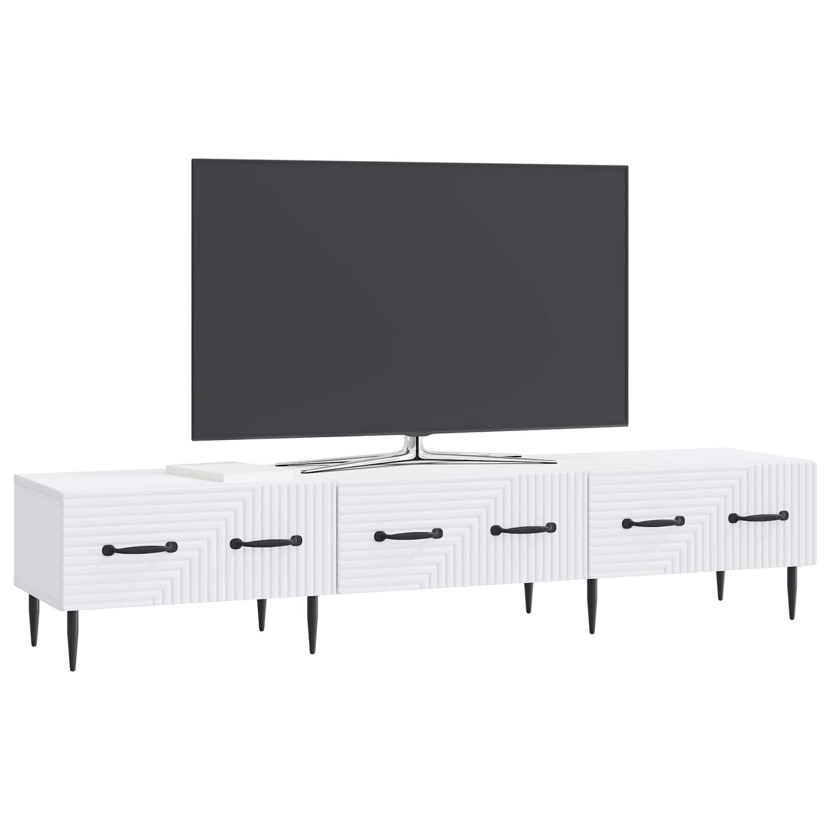 TV Cabinet with Drawer White 147 x 34.5 x 30 cm Engineered Wood