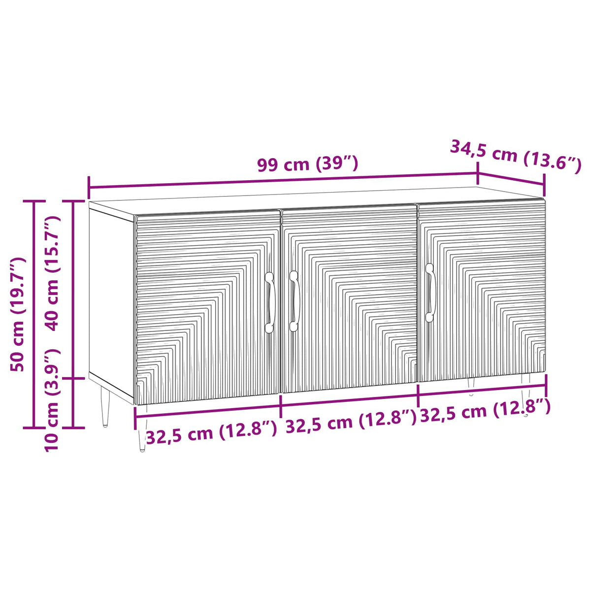 TV Cabinet White 99 x 34.5 x 50 cm Engineered Wood
