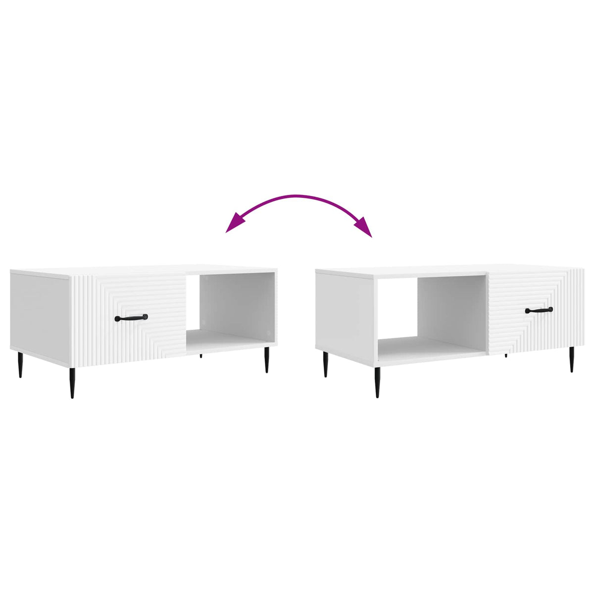 Coffee Table White 90 x 50 x 40 cm Engineered Wood