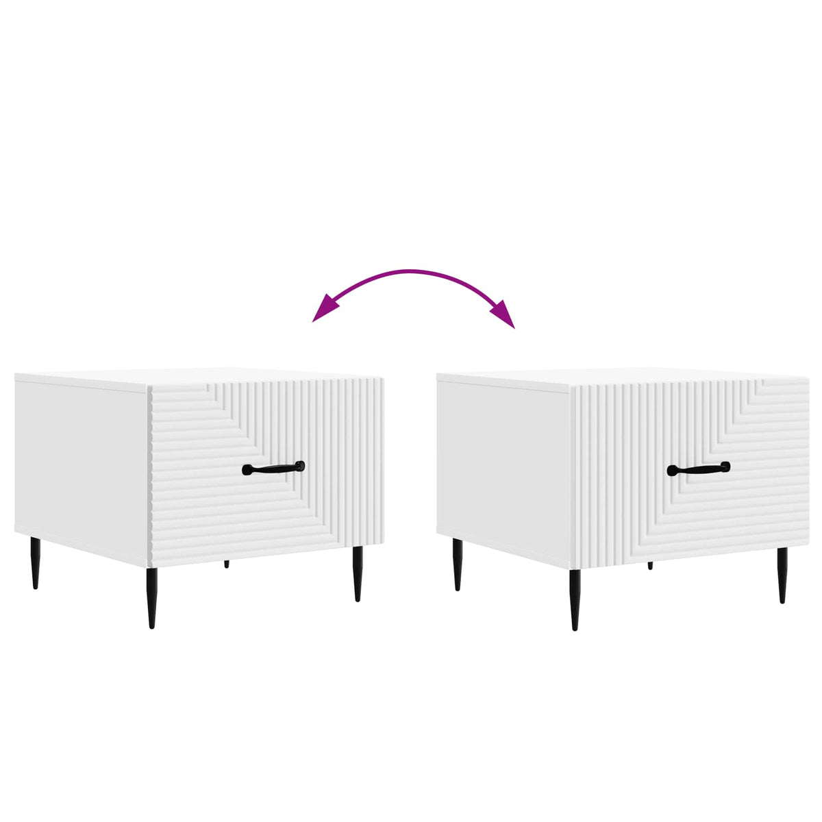 Coffee Table with Drawer White 49 x 50 x 40 cm Engineered Wood