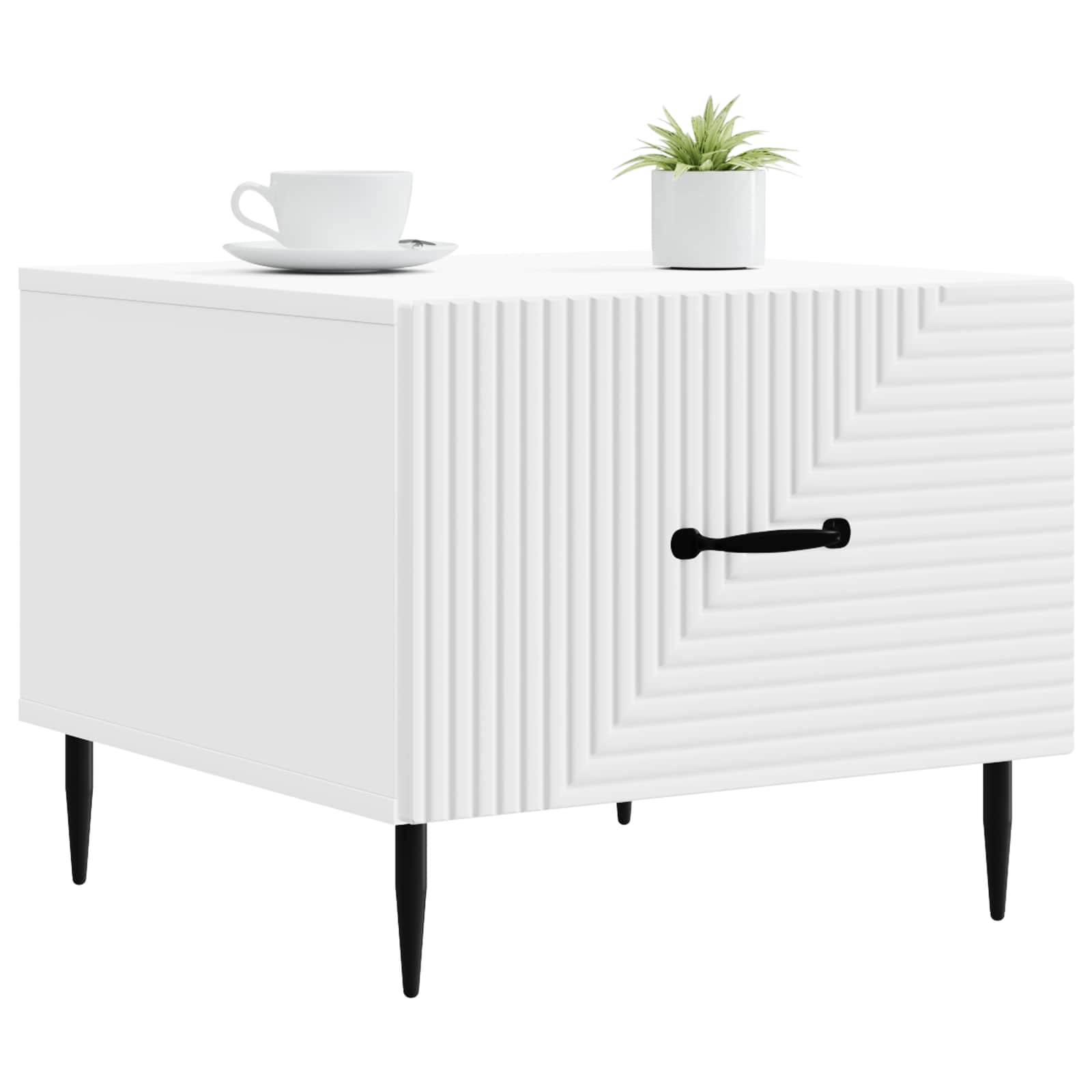Coffee Table with Drawer White 49 x 50 x 40 cm Engineered Wood