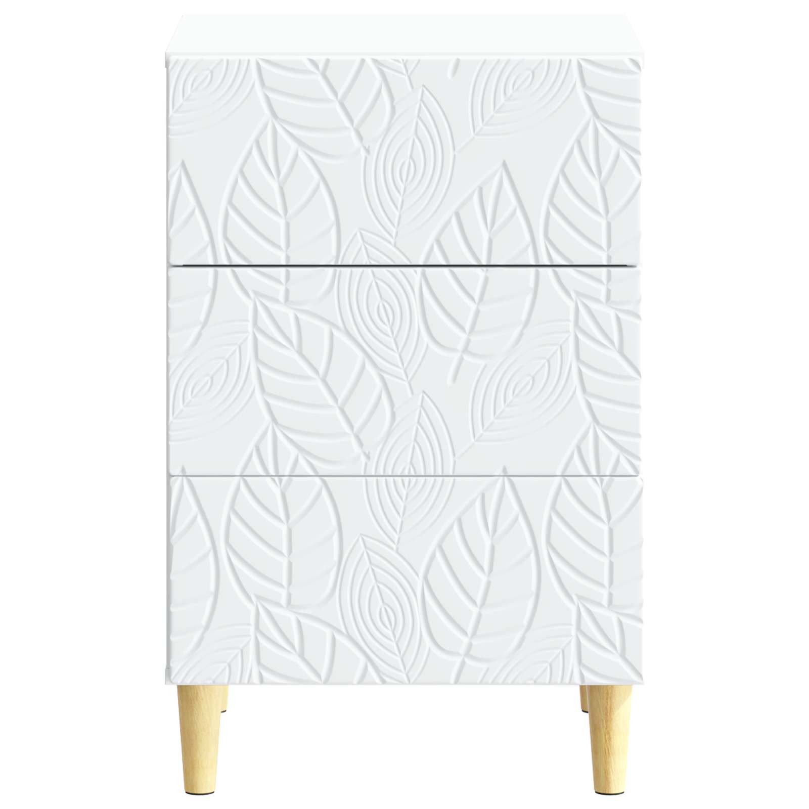 Bedside Table White 43 x 39.5 x 66.5 cm Engineered Wood