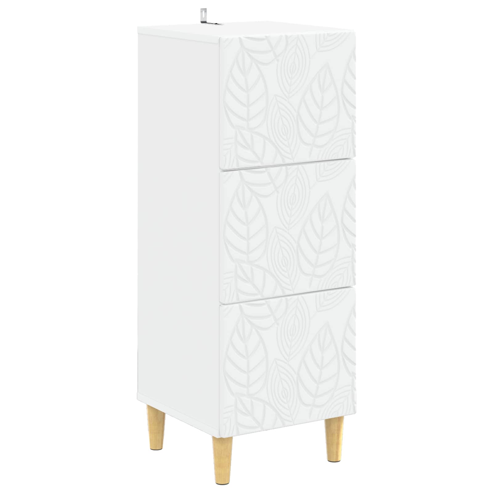 Drawer Cabinet White 33 x 34.5 x 90 cm Engineered Wood