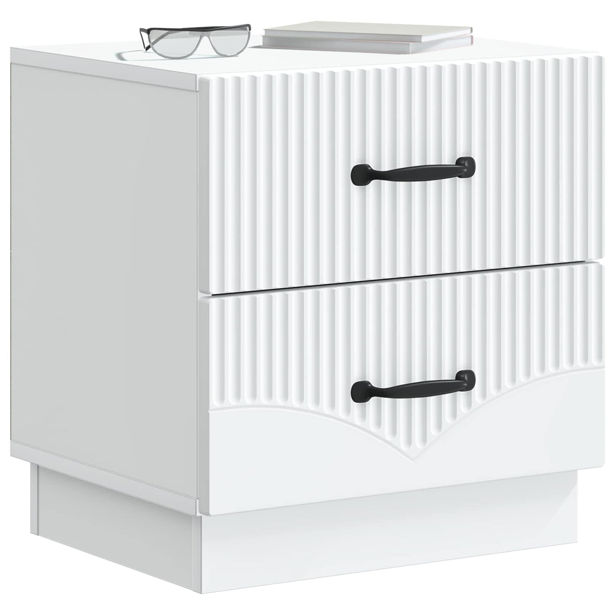 Bedside Cabinet White 43 x 34.5 x 44.5 cm Engineered Wood