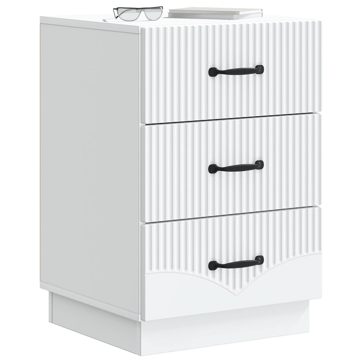 Bedside Cabinet White 43 x 41 x 63.5 cm Engineered Wood