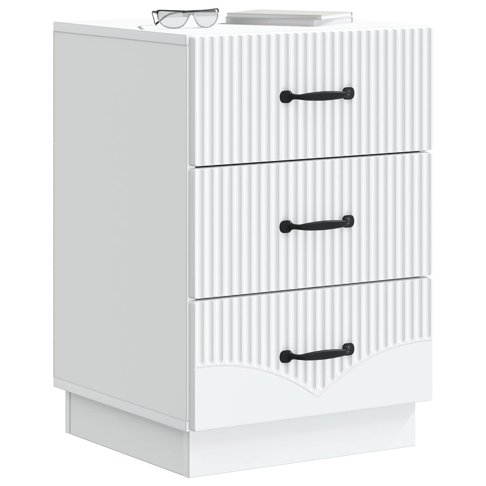 Bedside Cabinet White 43 x 41 x 63.5 cm Engineered Wood