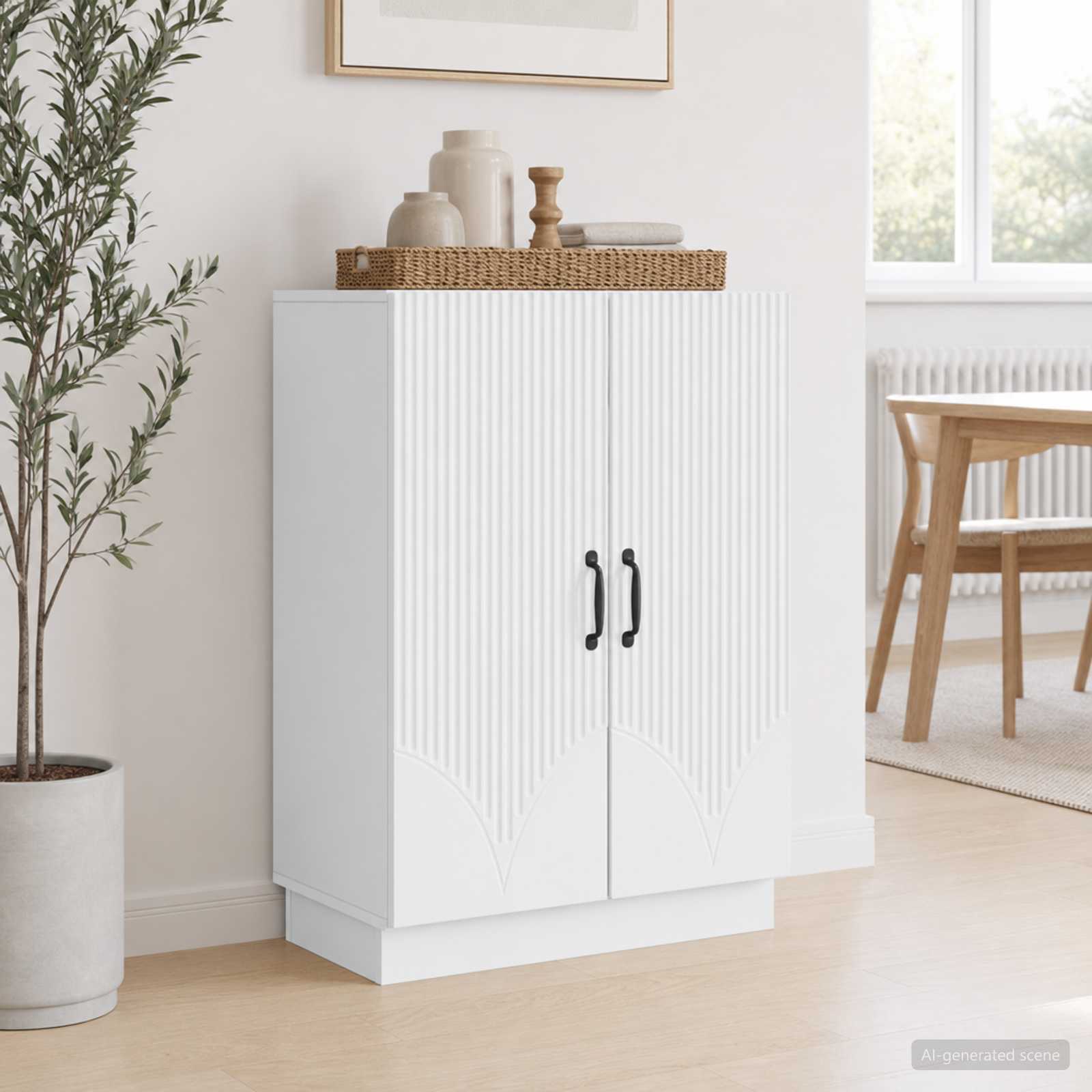 Sideboard White 66 x 34.5 x 87 cm Engineered Wood