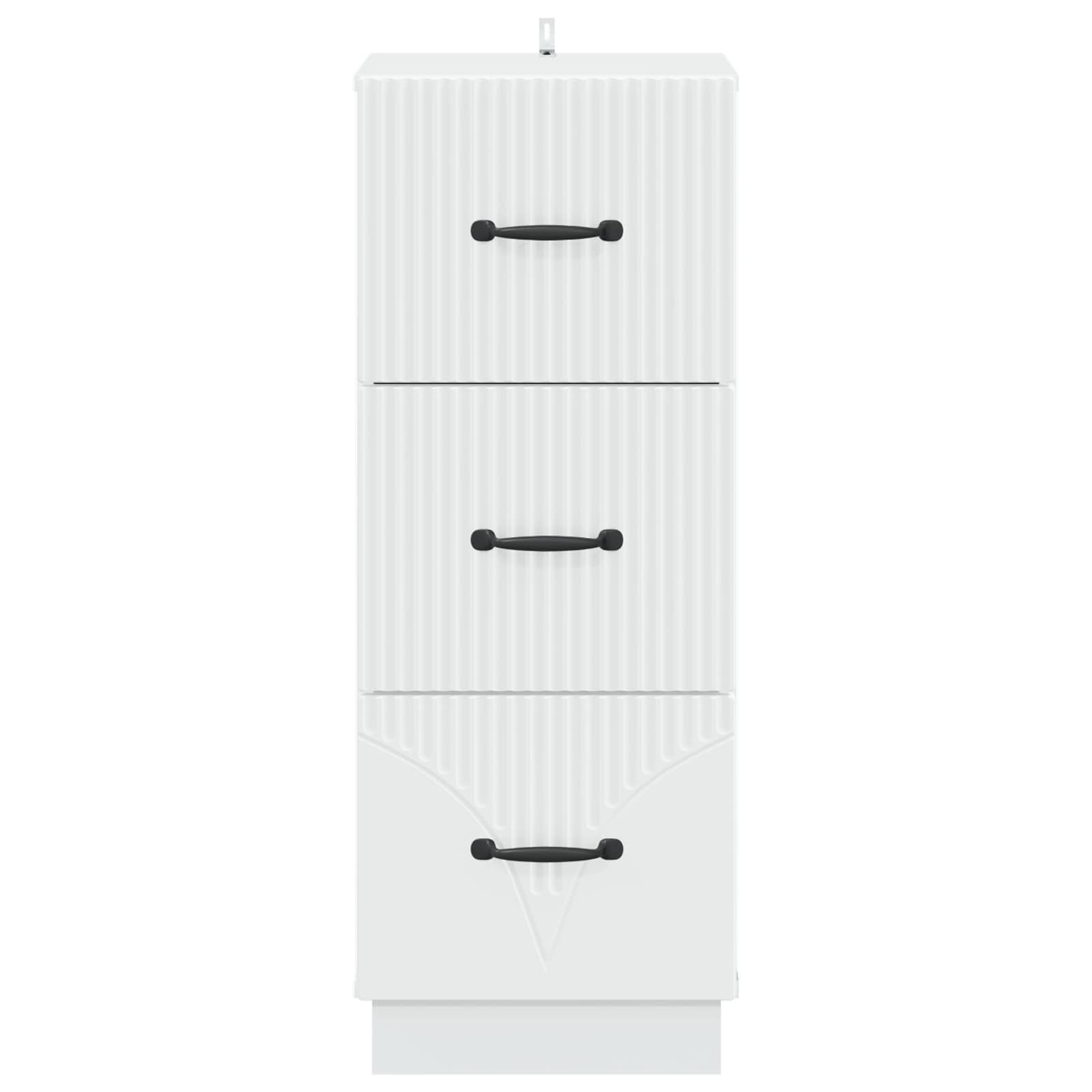 Drawer Cabinet White 33 x 34.5 x 87 cm Engineered Wood