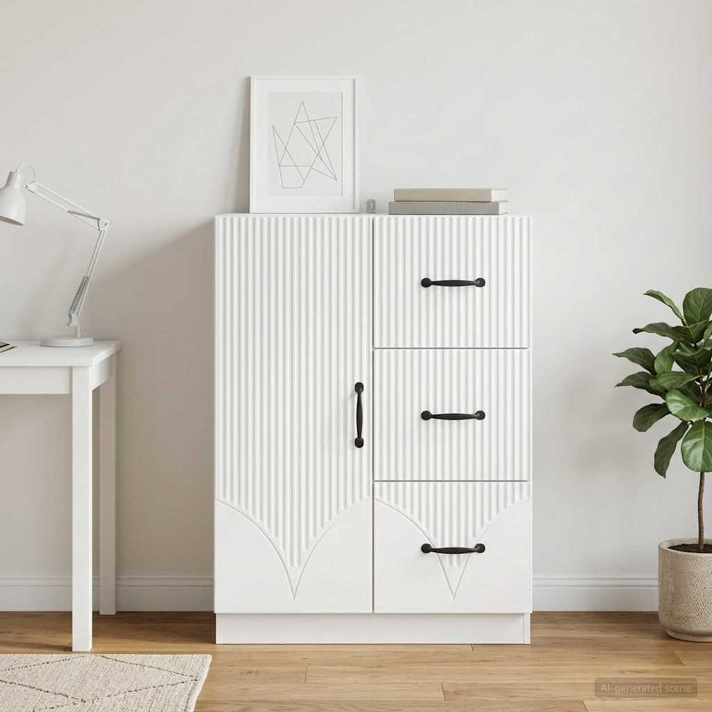 Sideboard with Drawer White 66 x 34.5 x 87 cm Engineered Wood