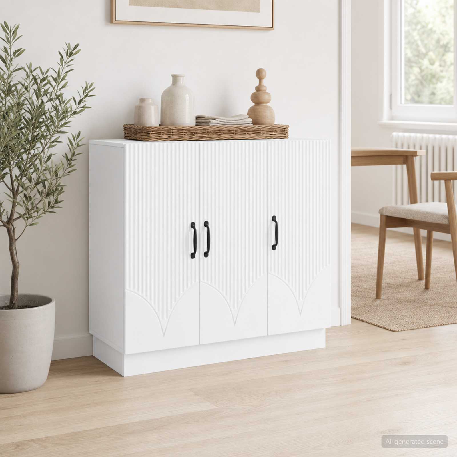 Sideboard White 89 x 34.5 x 77 cm Engineered Wood