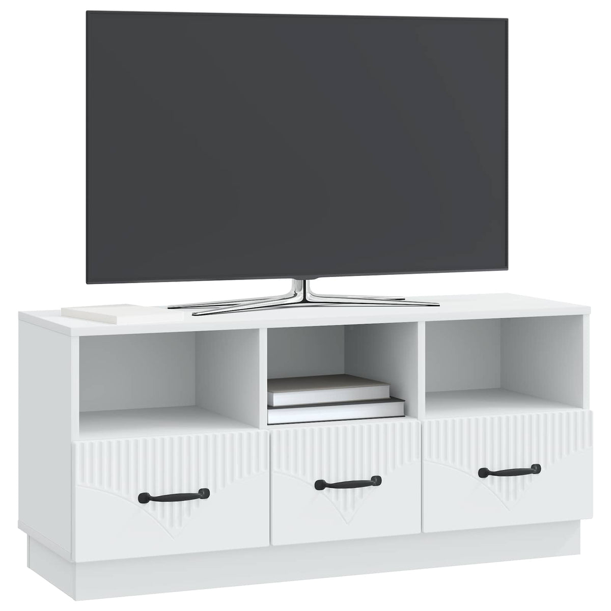 TV Cabinet with Drawer White 102 x 34.5 x 47 cm Engineered Wood