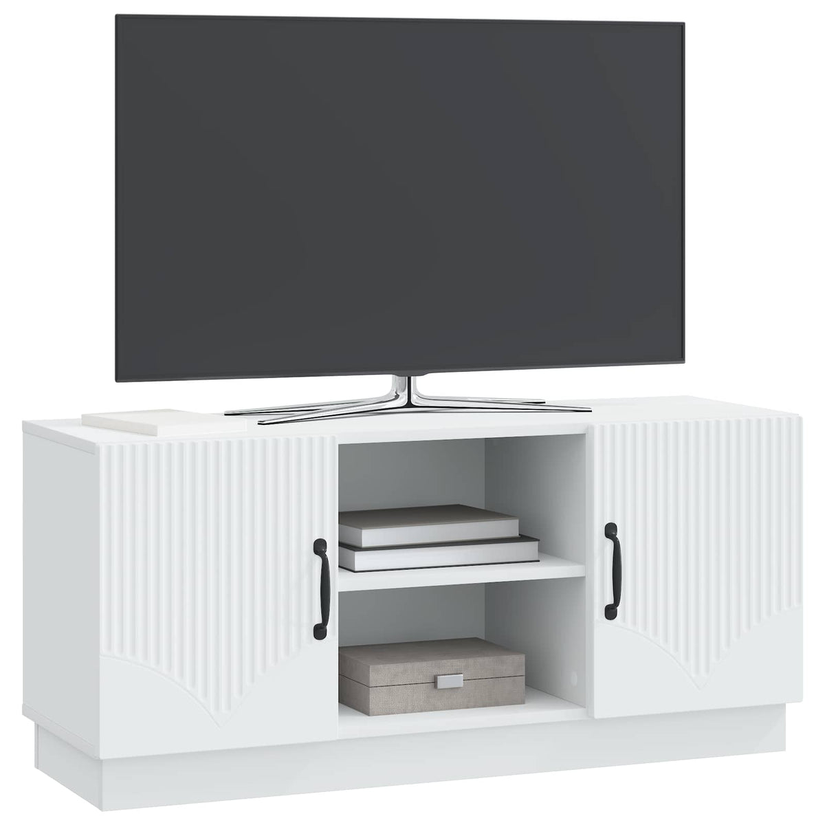 TV Cabinet White 102 x 34.5 x 47 cm Engineered Wood