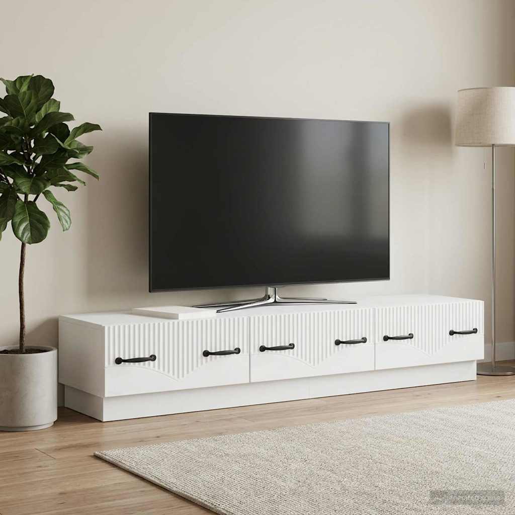 TV Cabinet with Drawer White 147 x 34.5 x 27 cm Engineered Wood