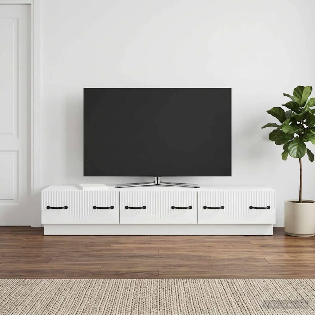 TV Cabinet with Drawer White 147 x 34.5 x 27 cm Engineered Wood