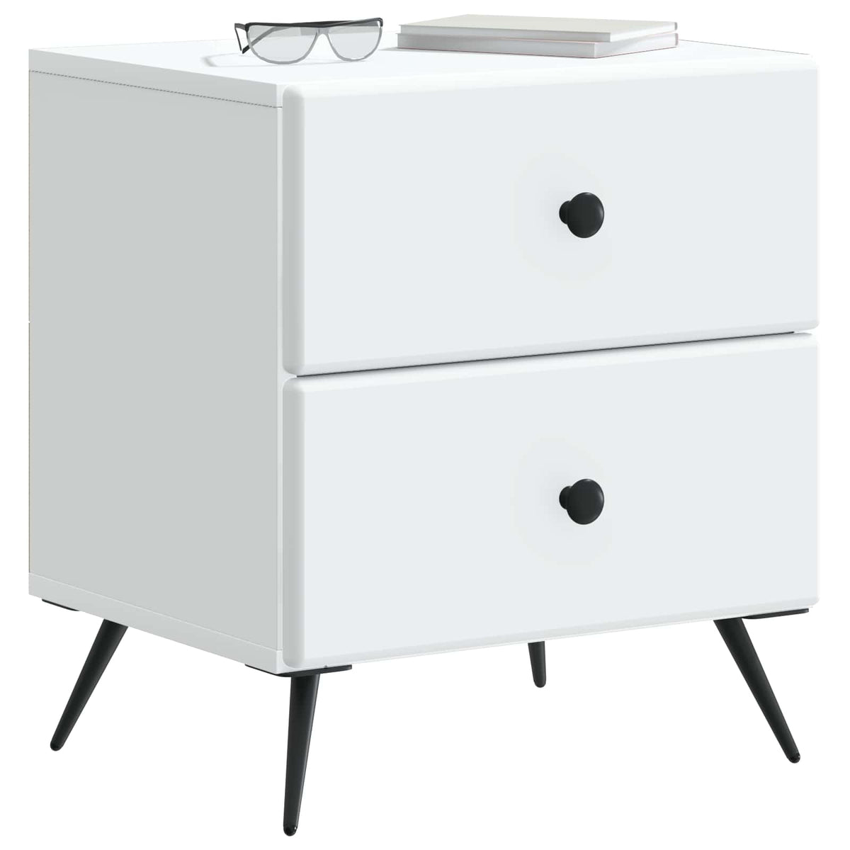 Bedside Cabinet White 43 x 34.5 x 47.5 cm Engineered Wood
