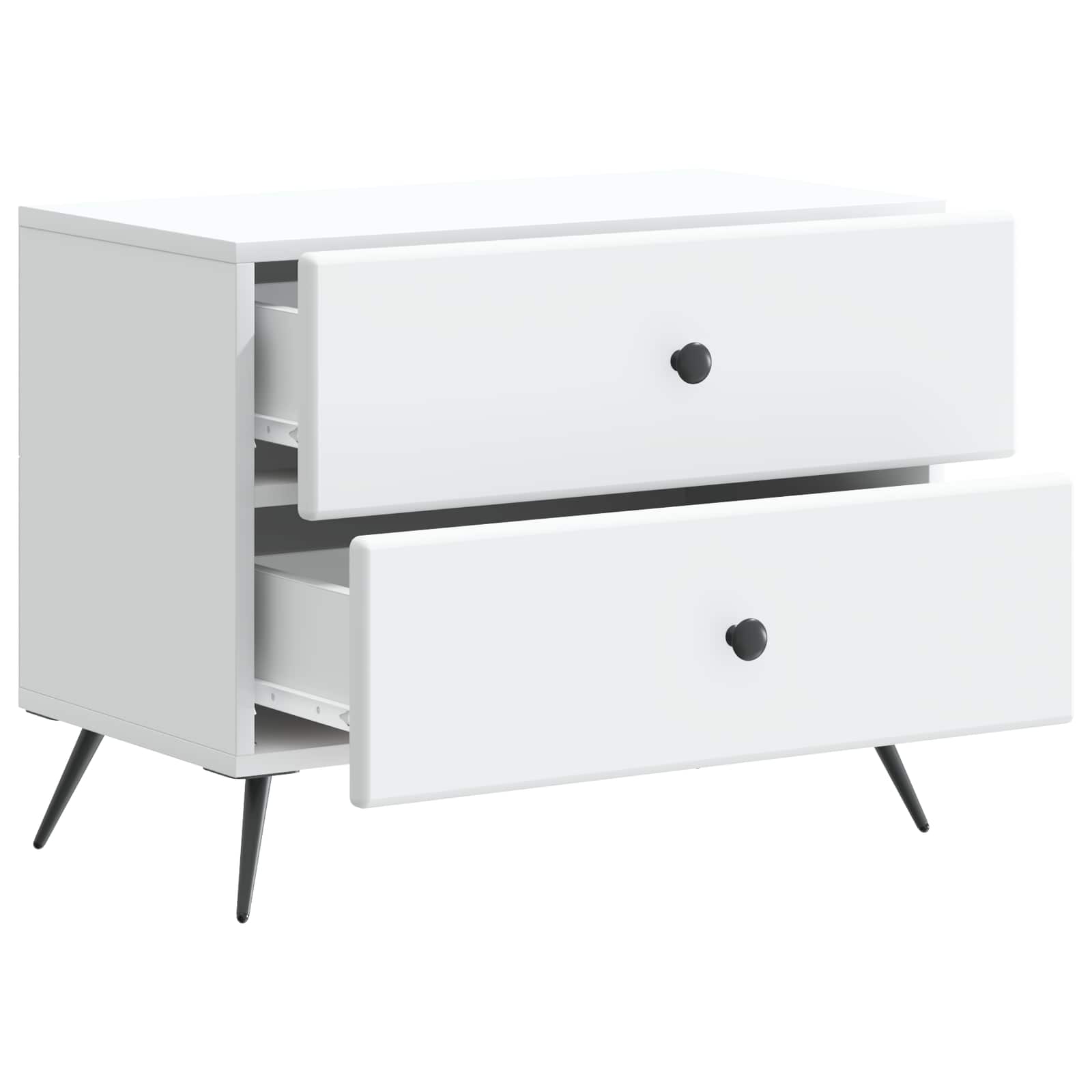 Bedside Cabinet White 62 x 34.5 x 47.5 cm Engineered Wood