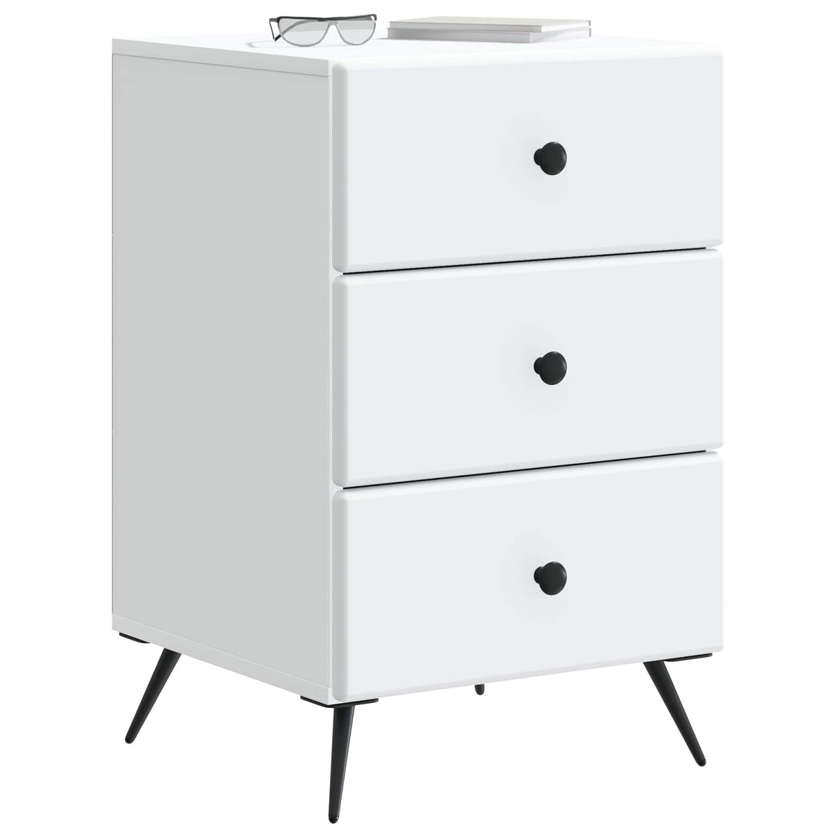 Bedside Cabinet White 43 x 41 x 66.5 cm Engineered Wood