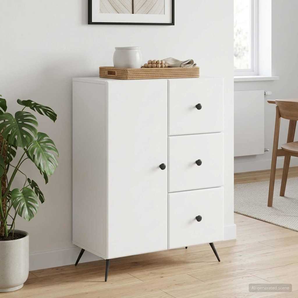 Sideboard White 66 x 34.5 x 90 cm Engineered Wood