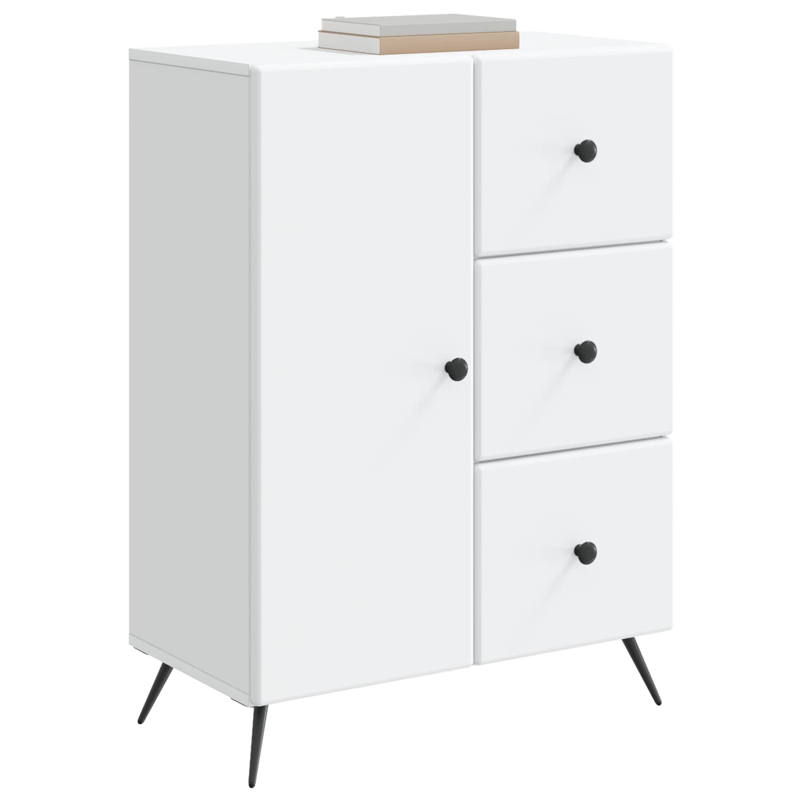 Sideboard with Drawer White 66 x 34.5 x 90 cm Engineered Wood