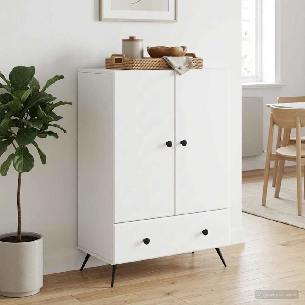 Sideboard White 66 x 34.5 x 95 cm Engineered Wood