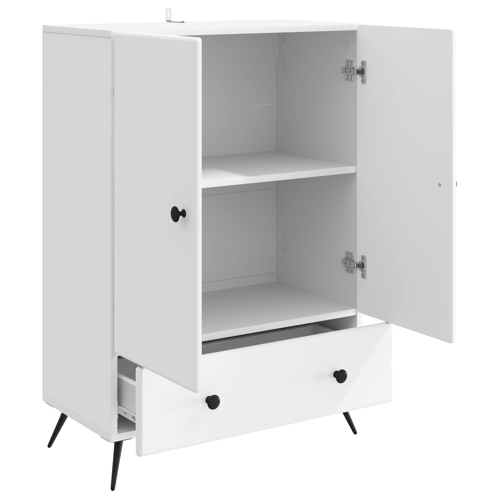 Sideboard with Drawer White 66 x 34.5 x 95 cm Engineered Wood