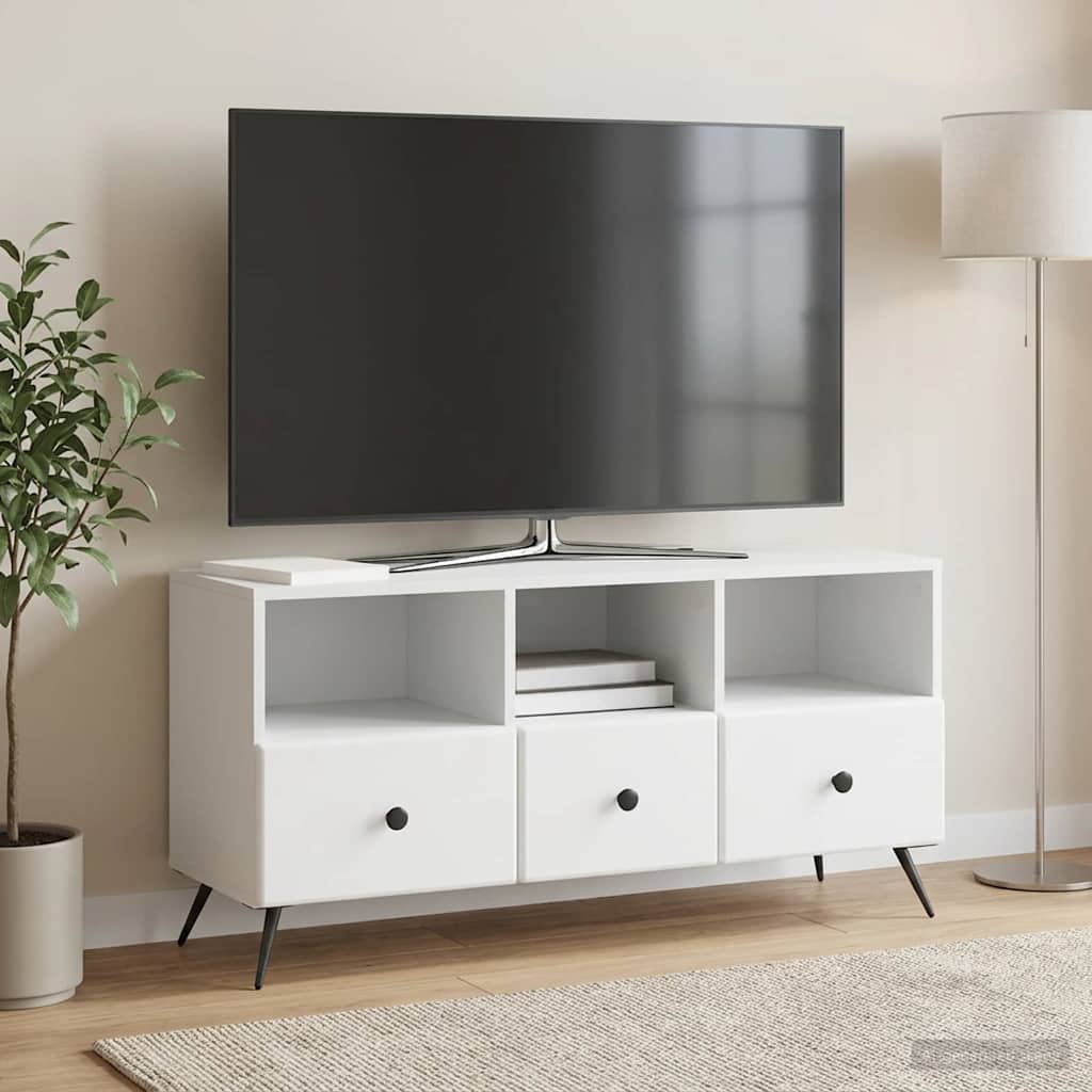 TV Cabinet with Drawer White 102 x 34.5 x 50 cm Engineered Wood