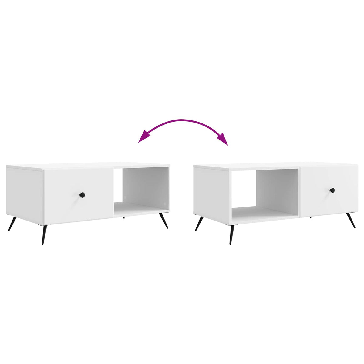 Coffee Table White 90 x 50 x 40 cm Engineered Wood