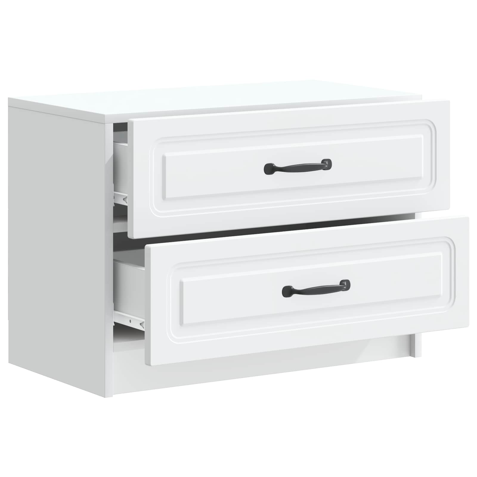 Bedside Cabinet White 62 x 34.5 x 44.5 cm Engineered Wood