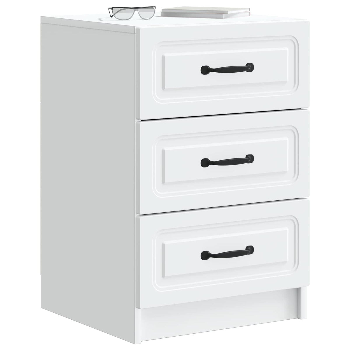 Bedside Cabinet White 43 x 41 x 63.5 cm Engineered Wood